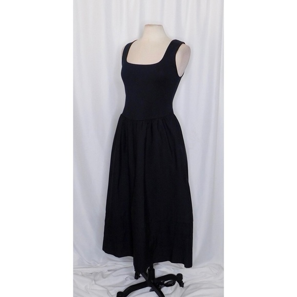 NWT!! J. CREW Black Drop-Waist Mixy Dress Tank Midi Dropwaist Solid Medium - Picture 6 of 16